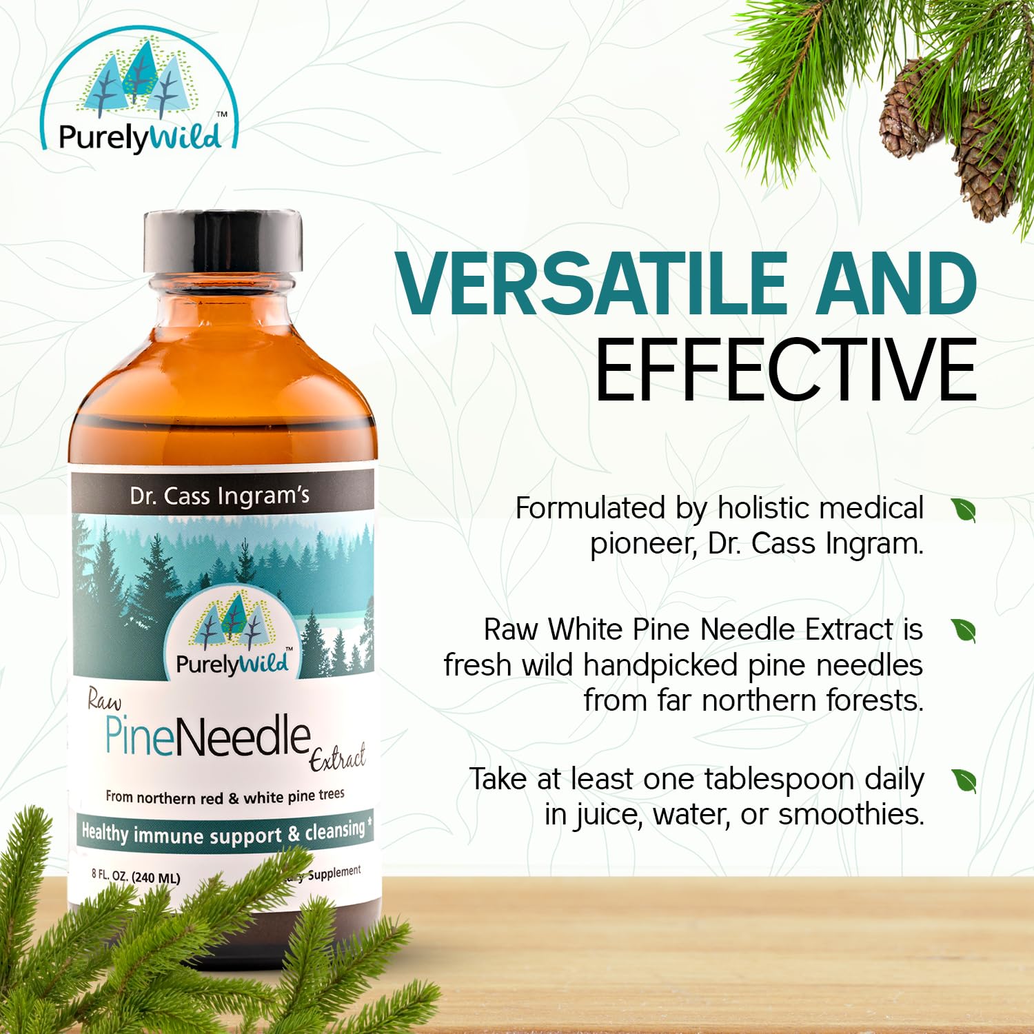 Purely Wild oregano-oil infusion complements pine for natural lift