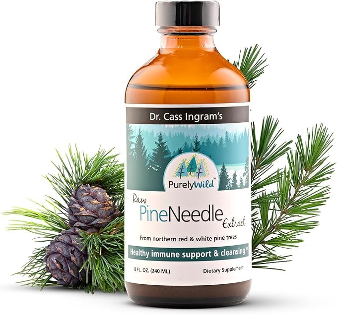 Purely Wild pine needle extract bottle showing full-spectrum liquid for daily wellness