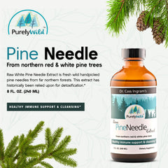 Purely Wild Pine Needle Extract pour showing measured drops for easy use