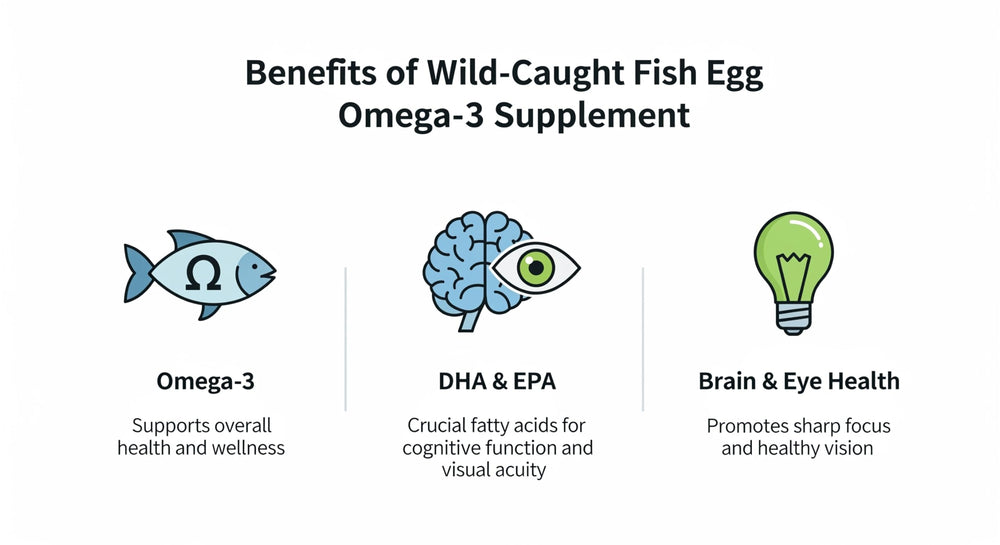 Purelyindia Wild-Caught Fish Eggs lifestyle shot shows capsules beside a glass of water for daily routine.
