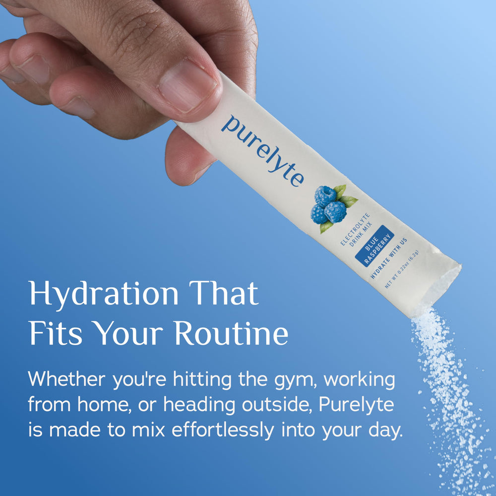 Purelyte branding shows vegan, gluten-free, and no artificial sweeteners.