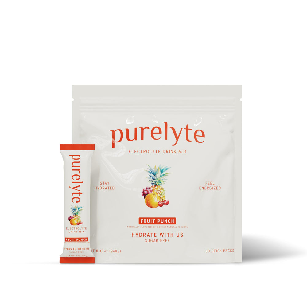 Purelyte electrolyte drink mix fruit punch stick for on-the-go hydration