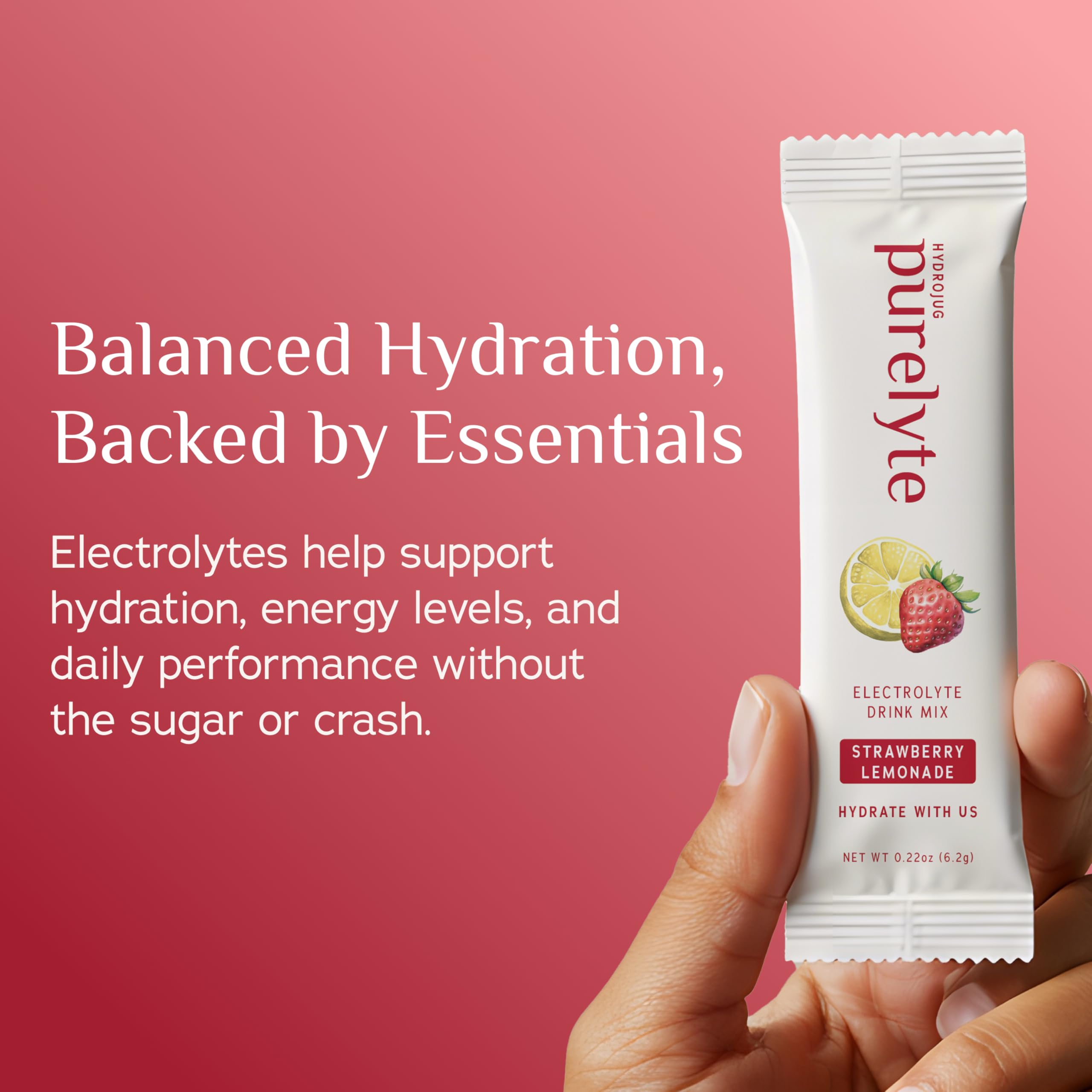 PURELYTE Fruit Punch stick mixes easily for anytime hydration.