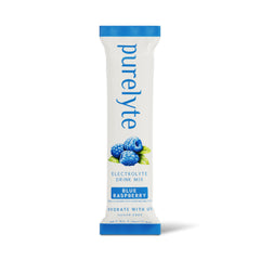 Purelyte hydration glass with Blue Raspberry flavor, refreshing electrolytes.
