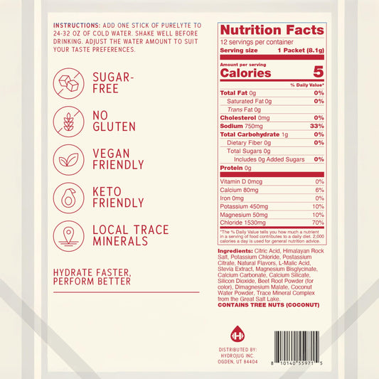 PURELYTE Lemon Lime stick provides clean electrolytes for daily refreshment.