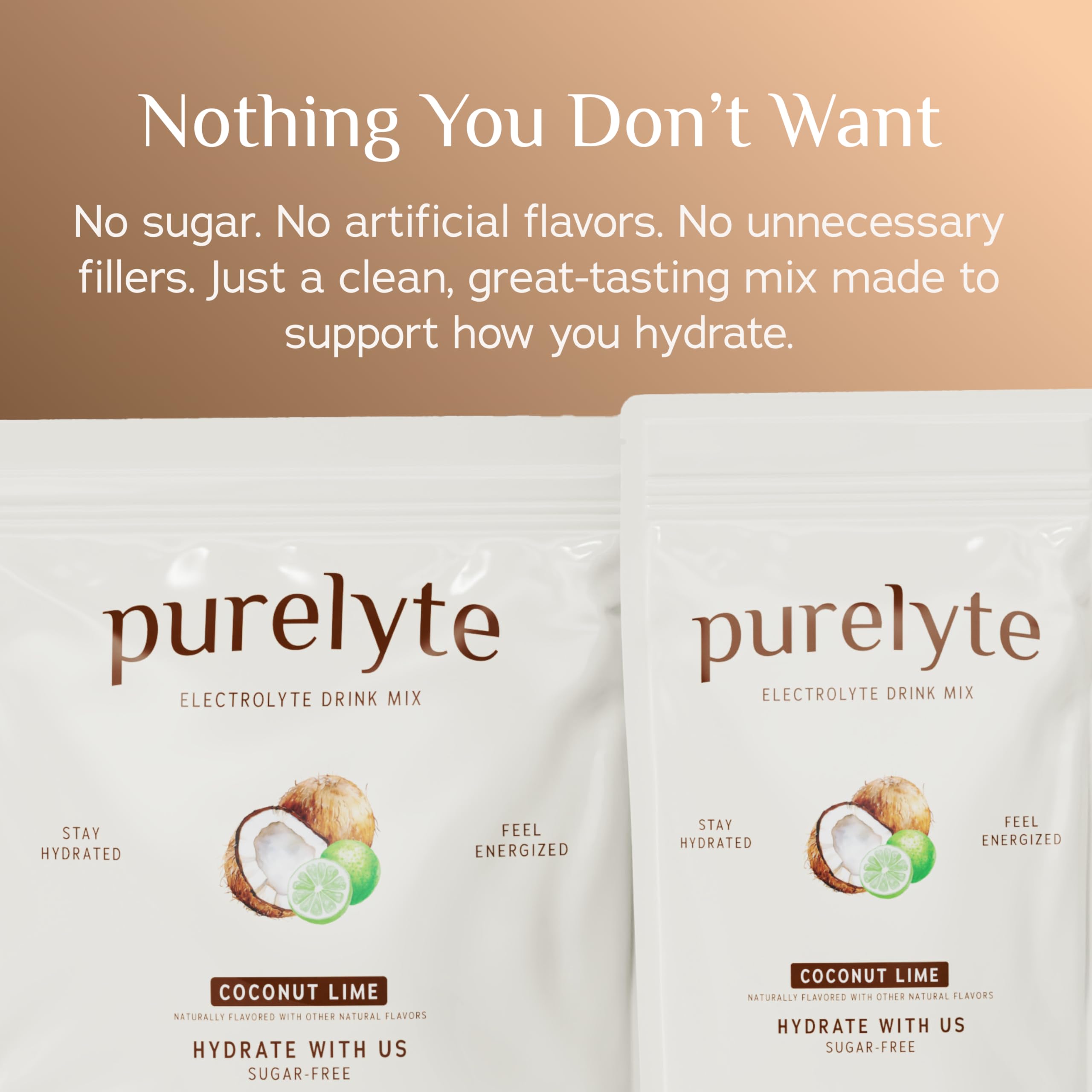 Purelyte powder dissolving quickly in cold water to create a refreshing drink