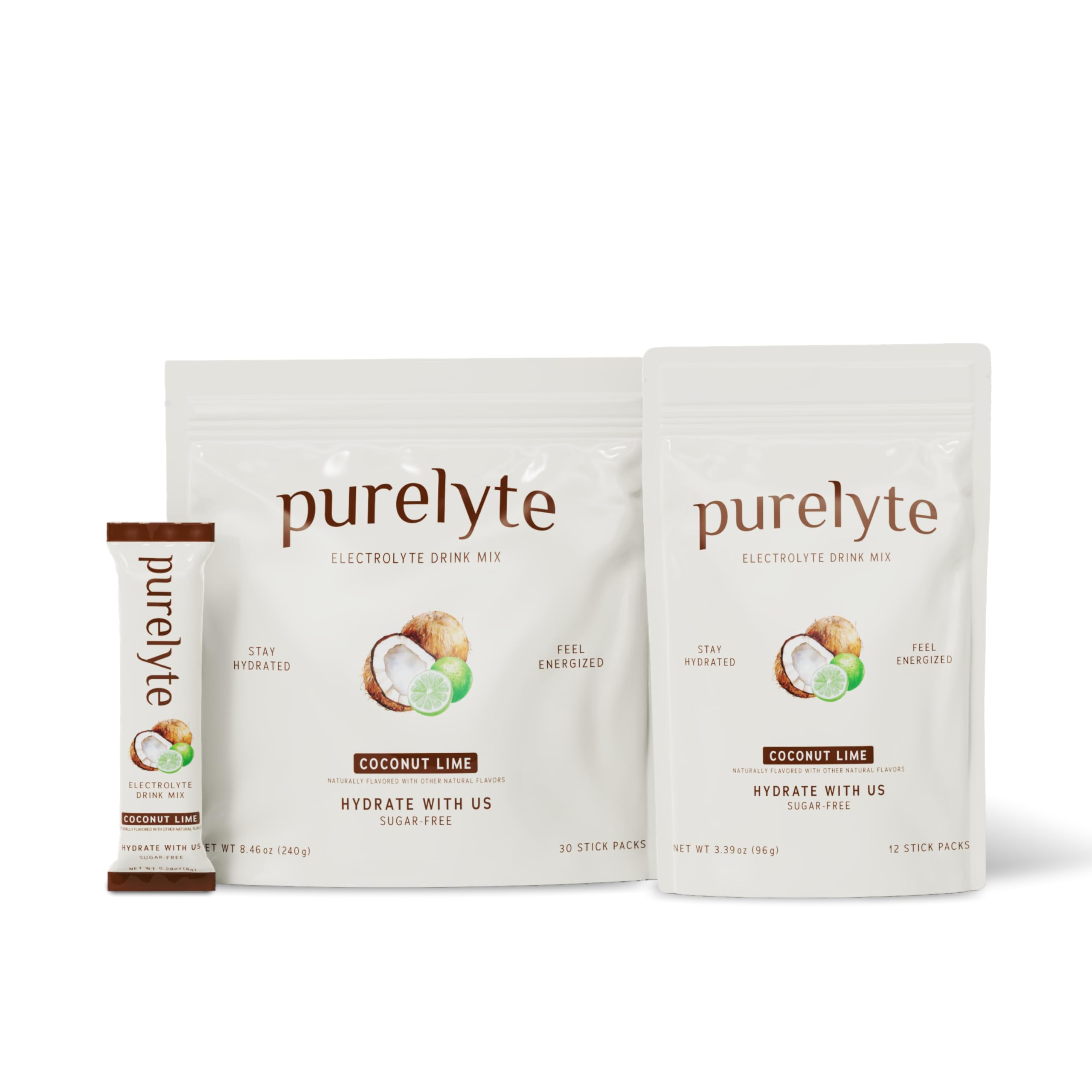 Purelyte travel pack of 30 sticks ideal for hydration while traveling