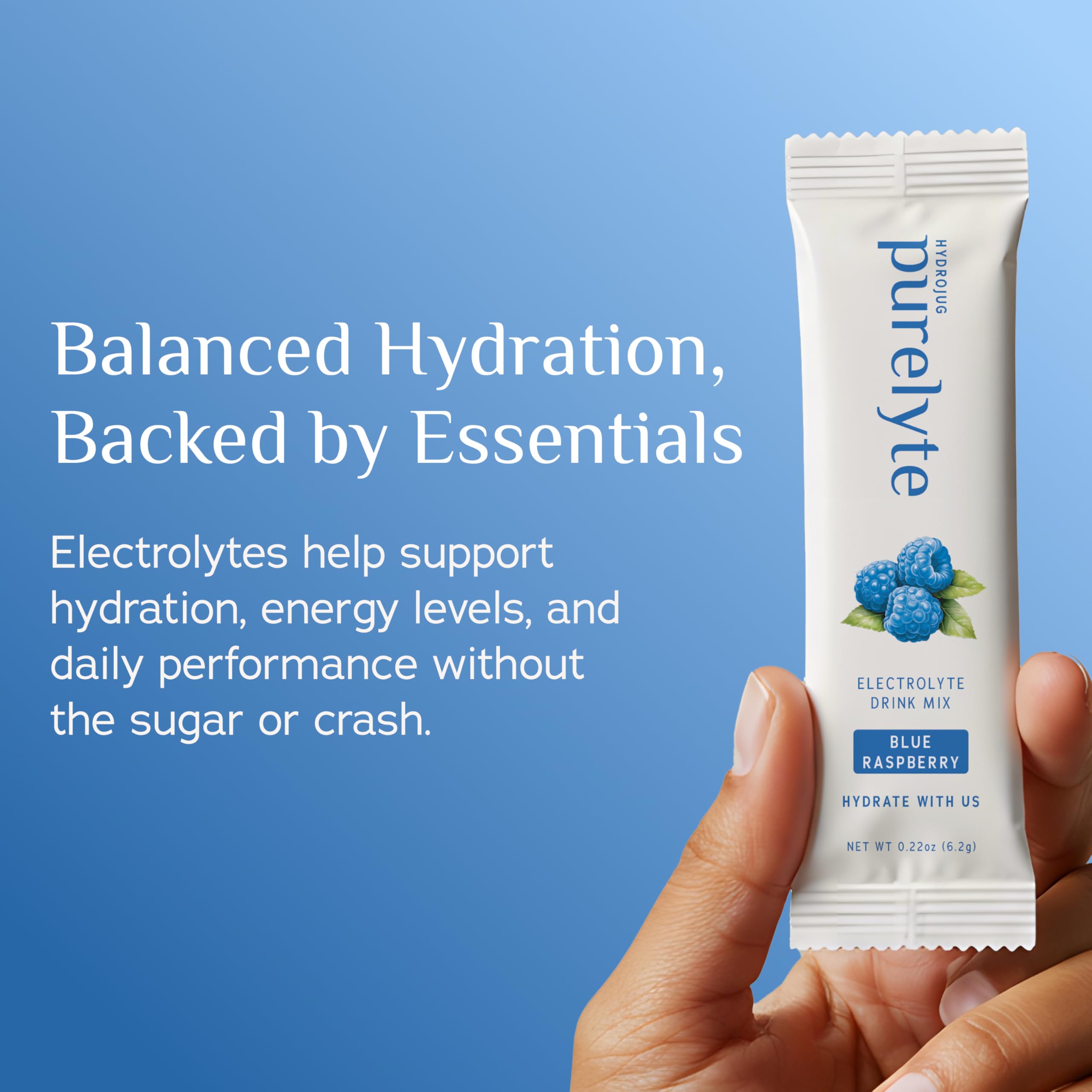 Purelyte travel sachet ready to mix before workouts.