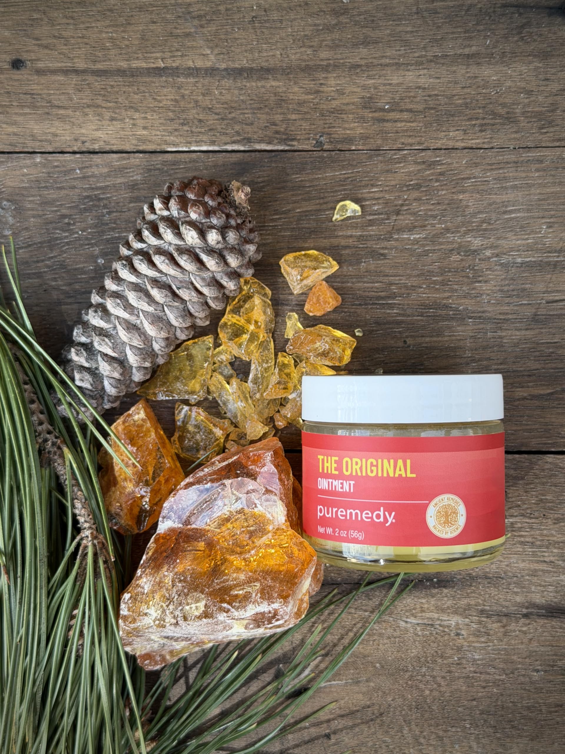 Puremedy ointment on a small burn area providing comforting coverage.