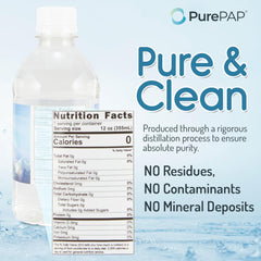 PurePAP label closeup shows purity for CPAP readiness.