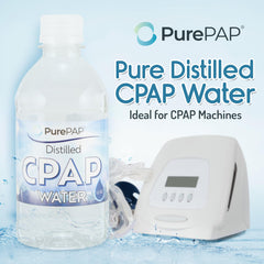PurePAP 12-pack distilled water for mineral-free CPAP hydration.