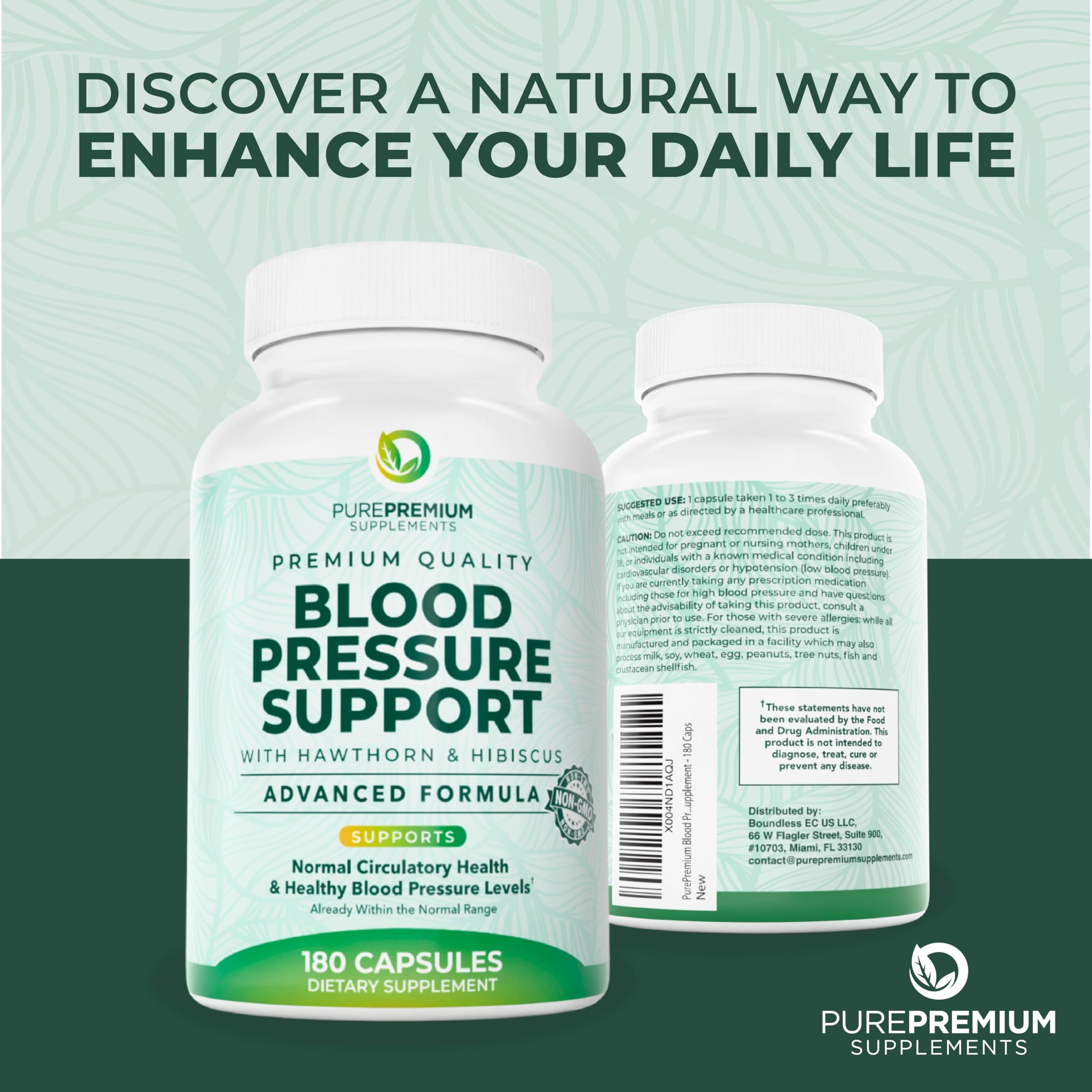 PurePremium Blood Pressure dosage panel shows daily intake