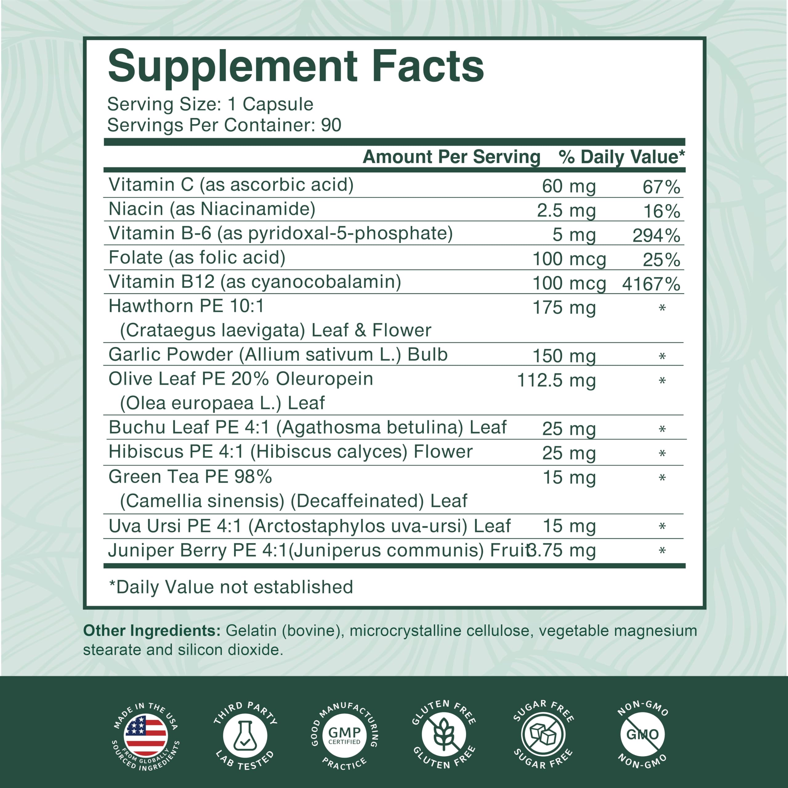 PurePremium Ingredient list label, transparency for safe use.