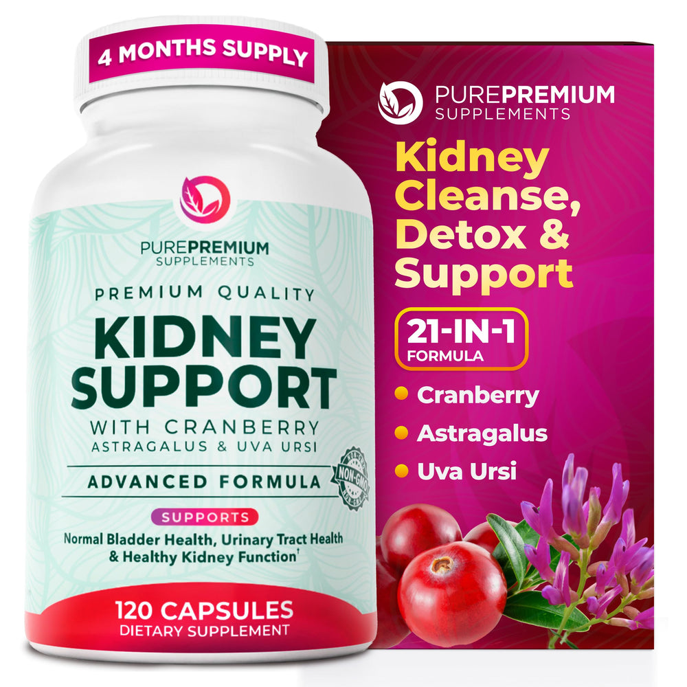 PurePremium Kidney Support bottle promoting urinary tract health