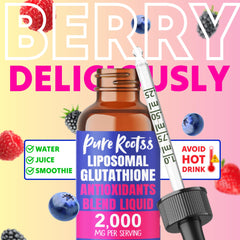 Under-tongue use of PureRootss Glutathione highlights fast absorption potential.