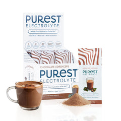 Purest Electrolyte chocolate packets package for on-the-go hydration