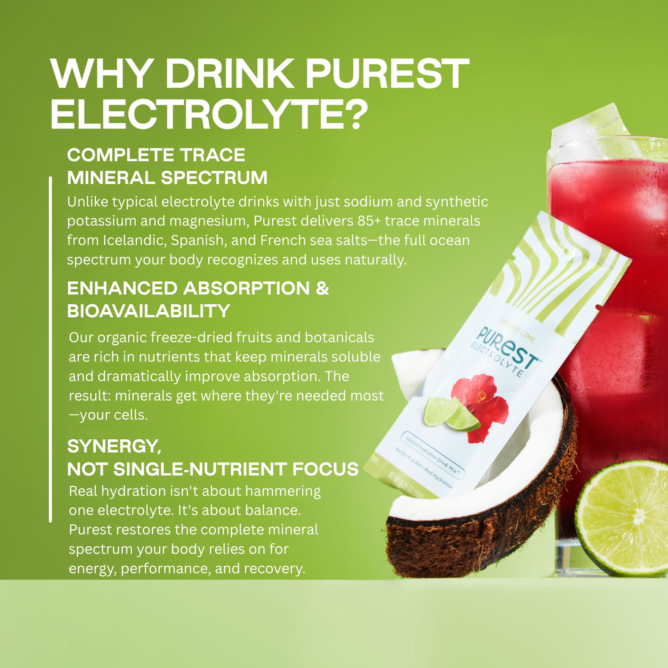 Purest Electrolyte organic freeze-dried fruit bits with natural flavor.