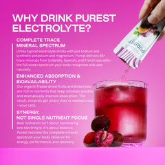 Purest Electrolyte Packets in a travel bag for on-the-go hydration.