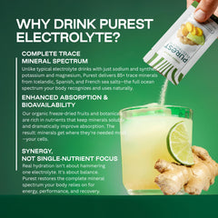 Purest Electrolyte zero-sugar formula supports vegan and gluten-free lifestyles.