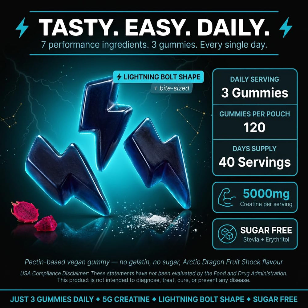 PURETREX Creatine Gummies vegan label underlines cruelty-free formulation.