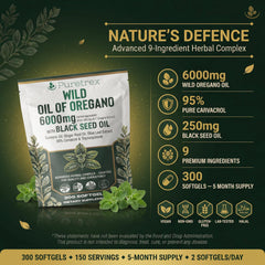 PURETREX Wild Oil of Oregano softgels pack for convenient daily supplementation.