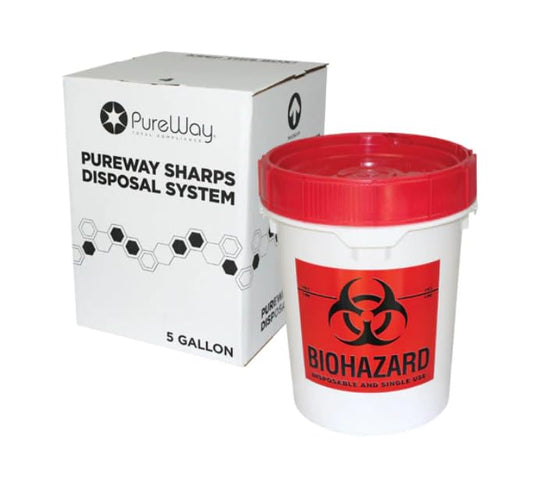 PureWay MailBack 5-gallon sharps container sturdy for safe home storage