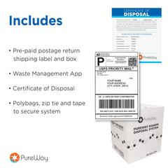 PureWay prepaid return-label box simplifies shipping full containers back.