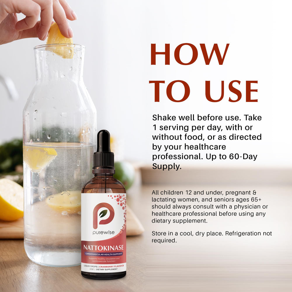 Bottle with measurement marks enables precise dosing of PureWise nattokinase.