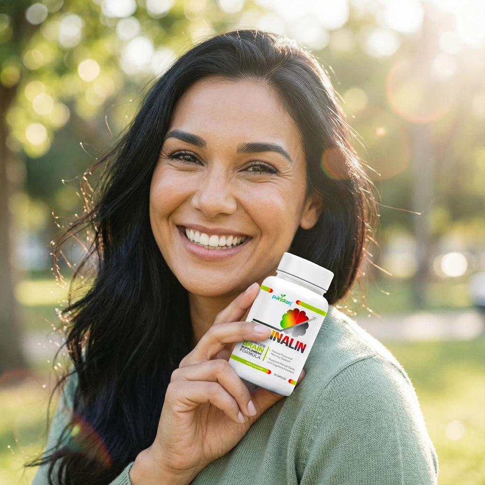 Puridian Brainalin capsules close-up showing premium nootropic formula.