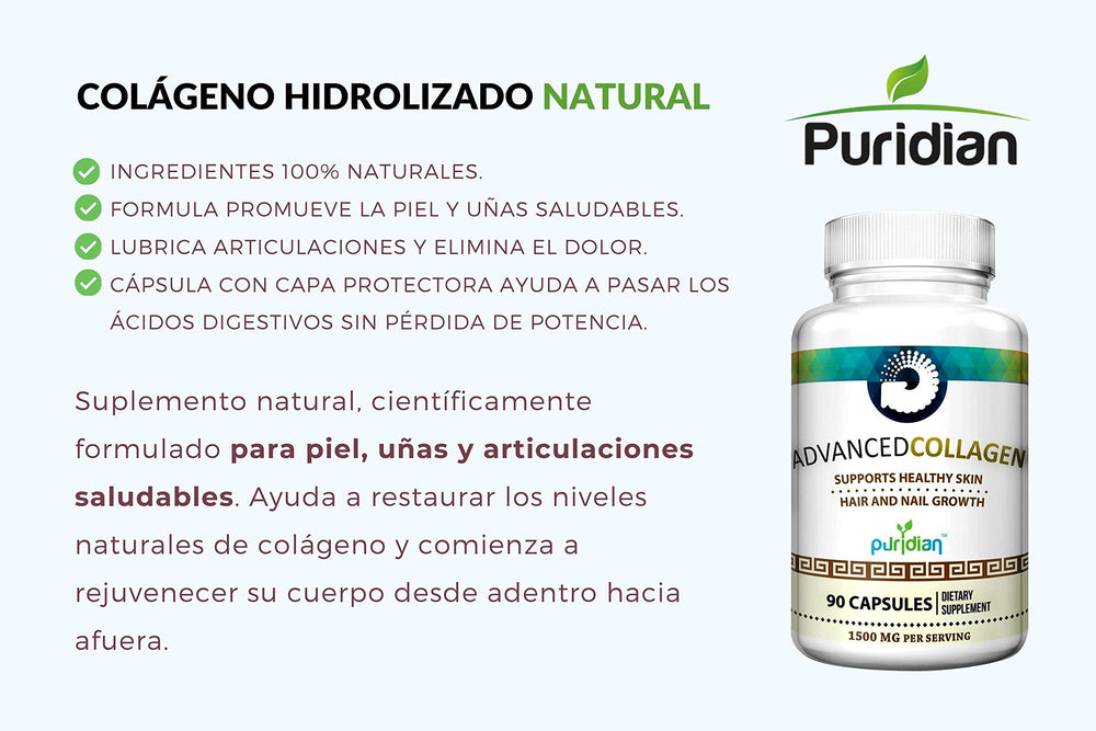 Puridian Collagen Capsules close-up highlighting skin elasticity and radiant texture