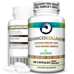 Puridian Collagen Capsules bottle shown for daily beauty routine promoting firmer skin