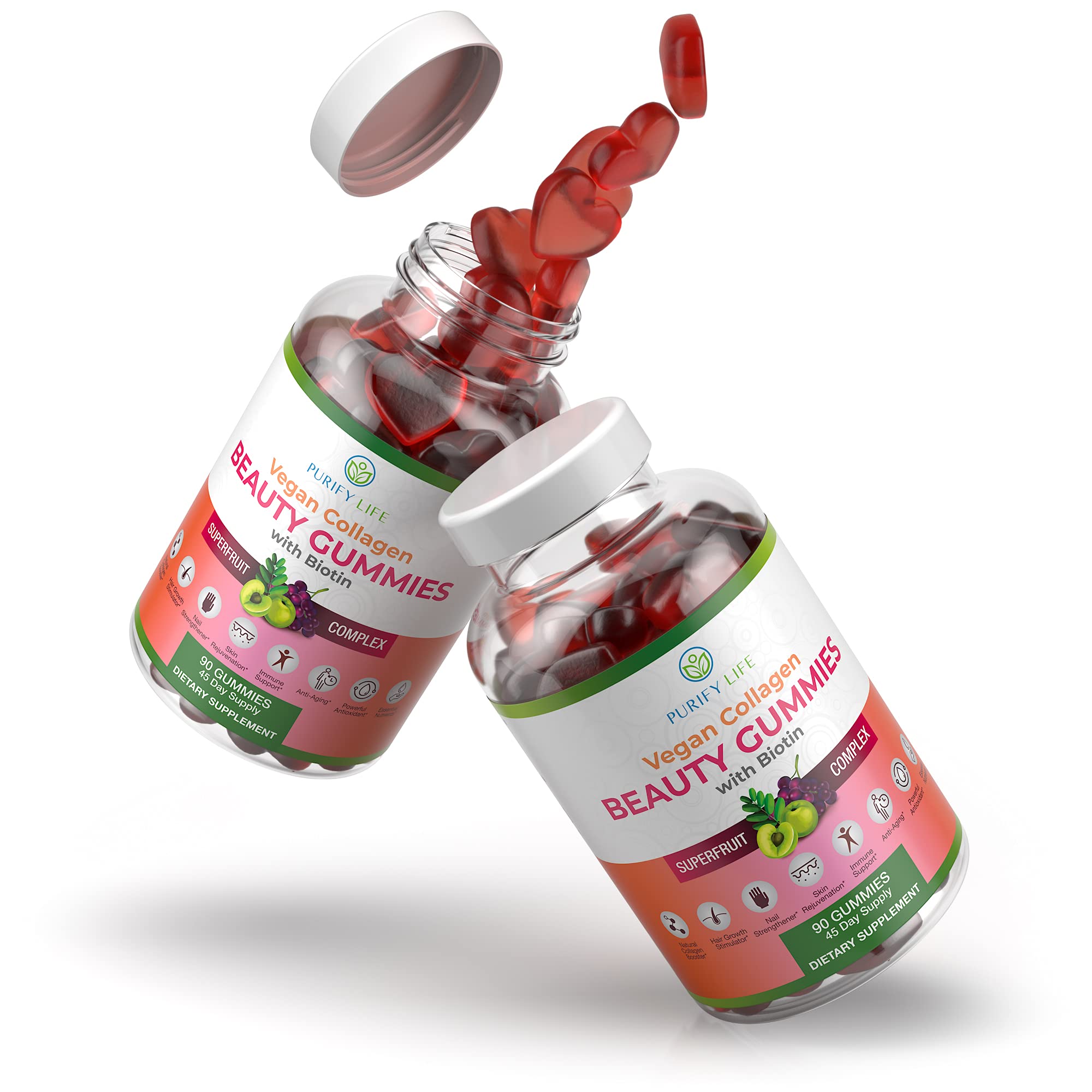 Purify Life gummies 50 percent more packaging emphasizes extended supply.