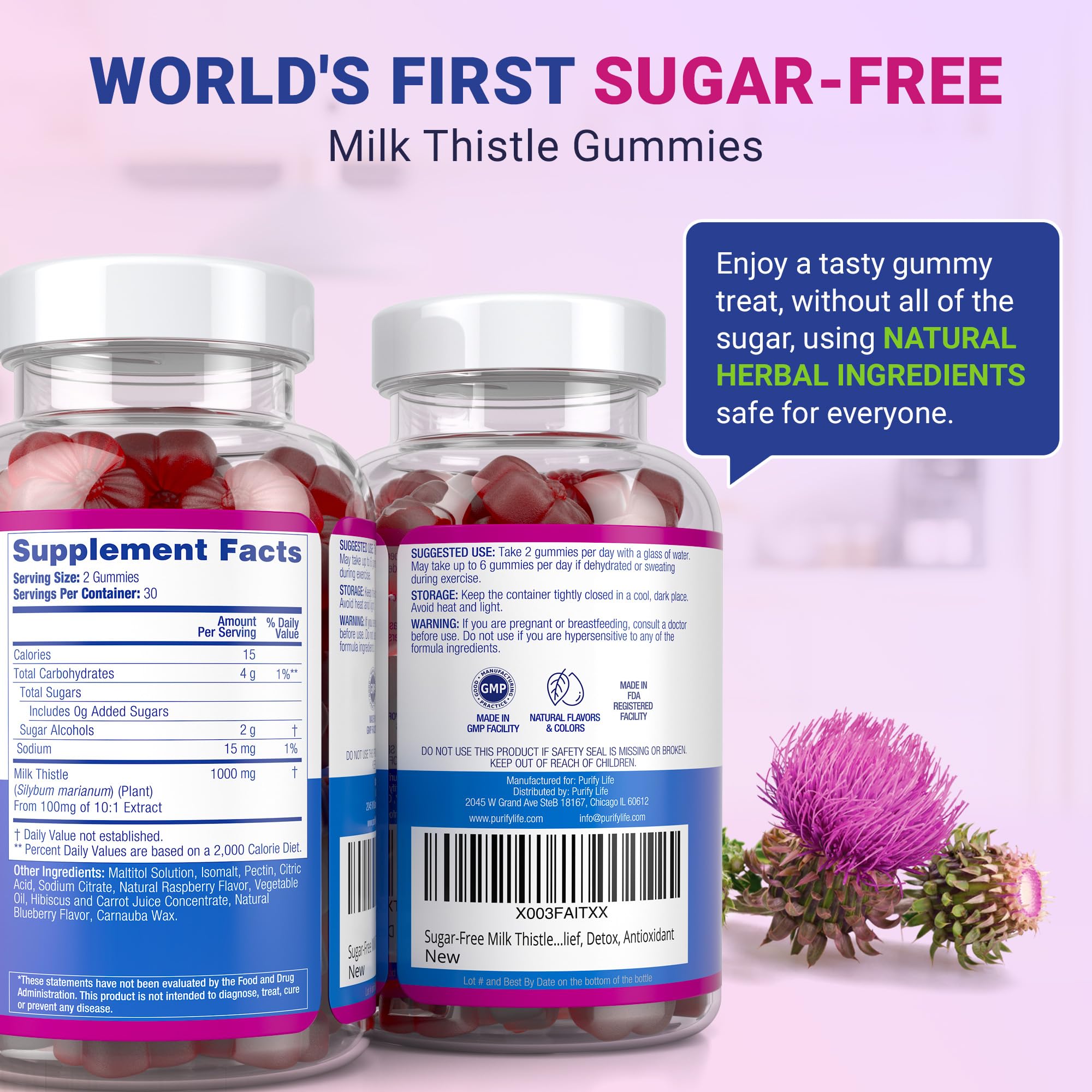 Purify Life USA-made with FDA GMP facility badge signals high manufacturing standards
