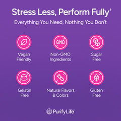 Purify Life Rhodiola vegan sugar-free gummies suitable for plant-based diets.