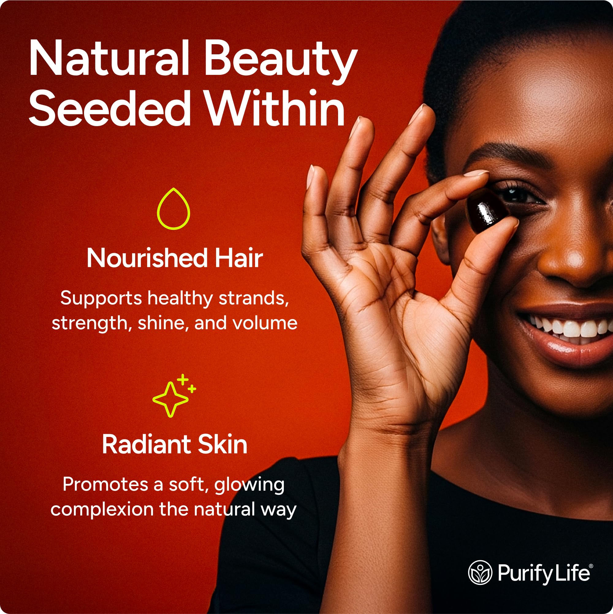 Purify Life gummy close-up emphasizes soft texture and 4,000 mg serving