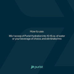 Purist electrolyte powder on workout bag highlights portability for sports and workouts.