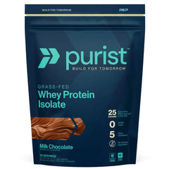 Purist REP whey bottle pour shows convenient post-workout protein support.