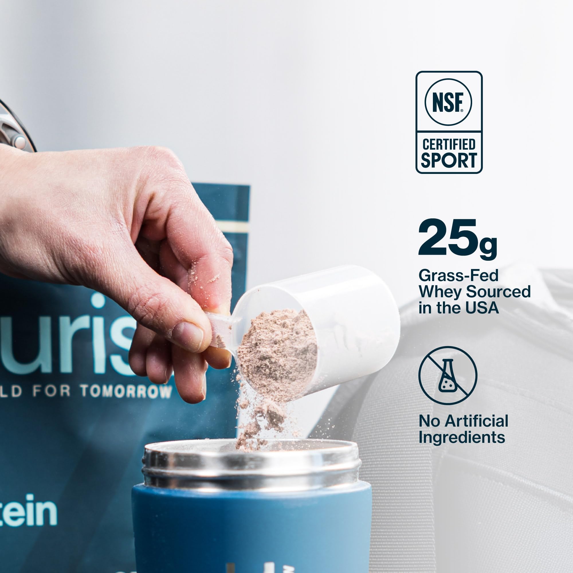 Purist REP whey mix with water demonstrates versatile meal replacement option.