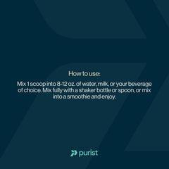 PURIST REP Vanilla meal-replacement image conveys versatile nutrition on the go