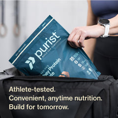 PURIST REP Vanilla shake glass demonstrates a tasty, convenient protein fix