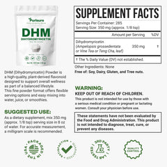 Purisure DHM bottle on desk shows convenient support after social occasions.