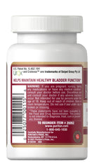 Puritan's Pride Bladder Assist bottle pour suggests simple caplet intake for urinary health.