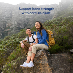 Puritan's Pride bone health density illustration highlights skeletal support benefits.