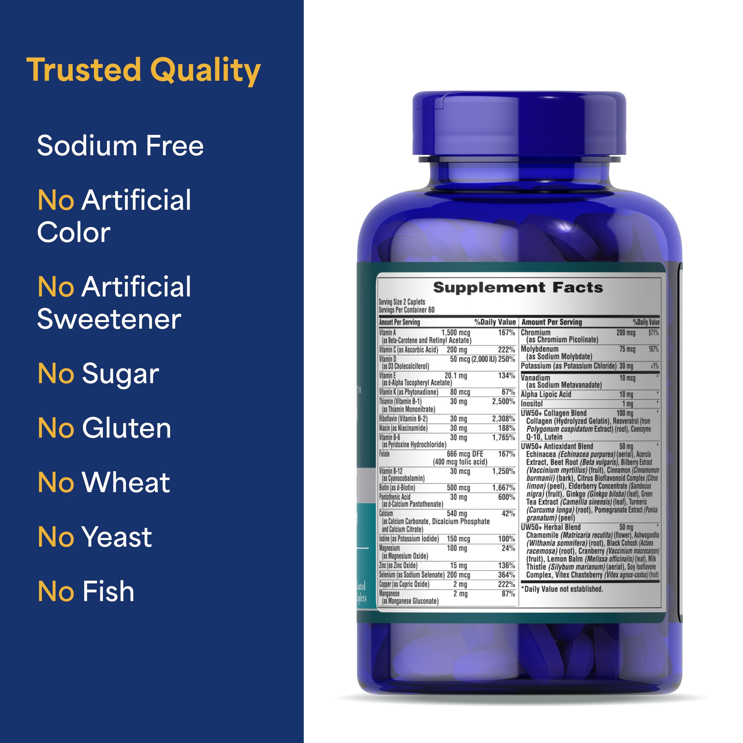 Puritan's Pride Ultra Woman 50+ energy and metabolism illustration for daily vigor.