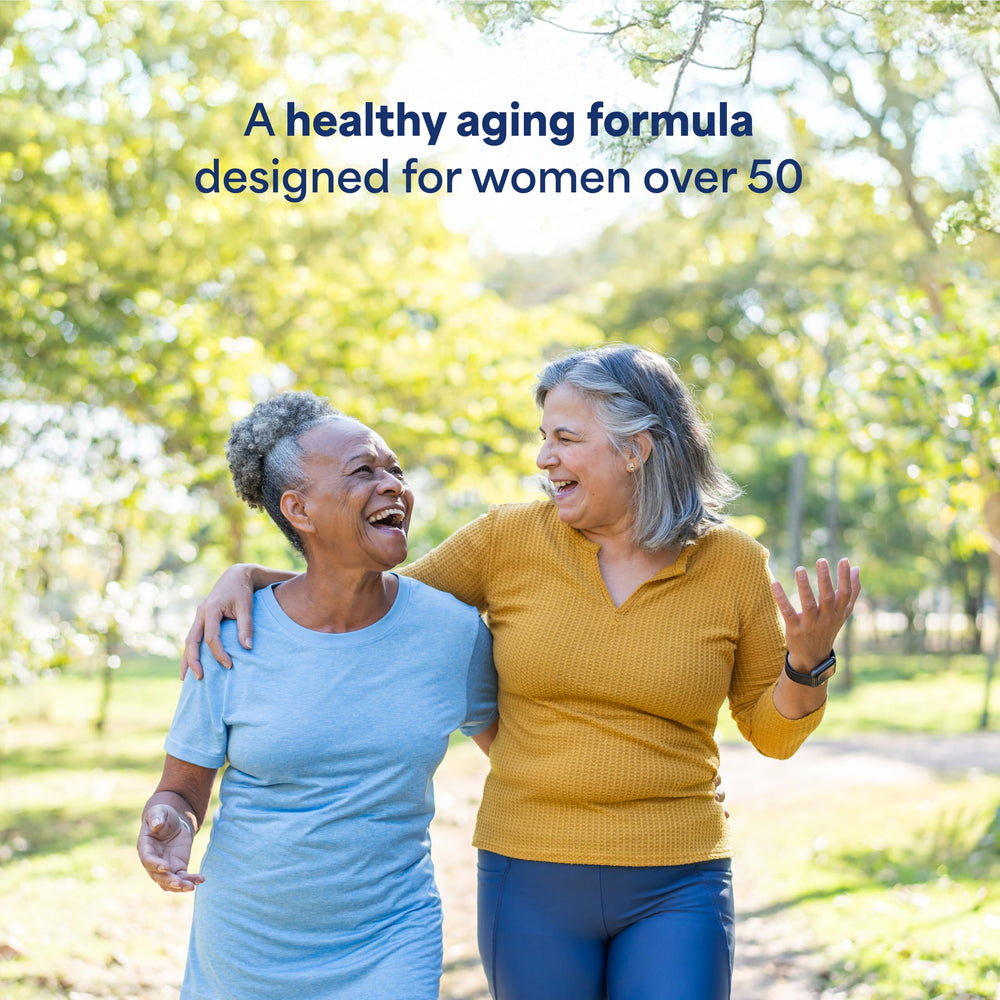 Puritan's Pride Ultra Woman 50+ timed-release capsules illustrate steady nutrient delivery.