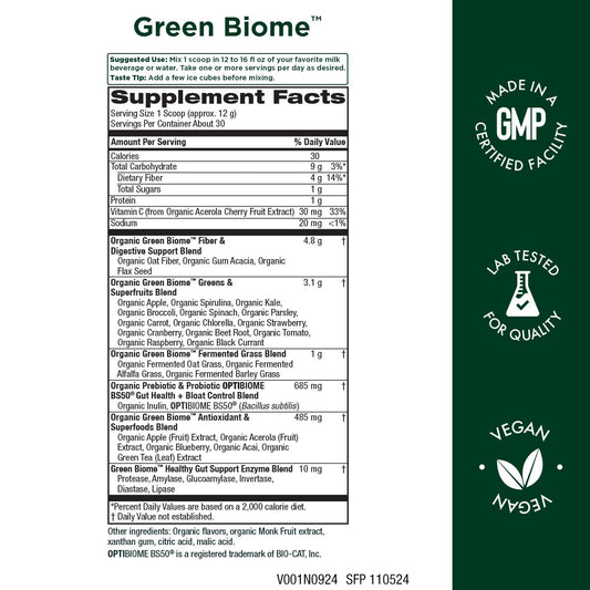 Purity Green Biome apple flavor powder swirl ready to mix