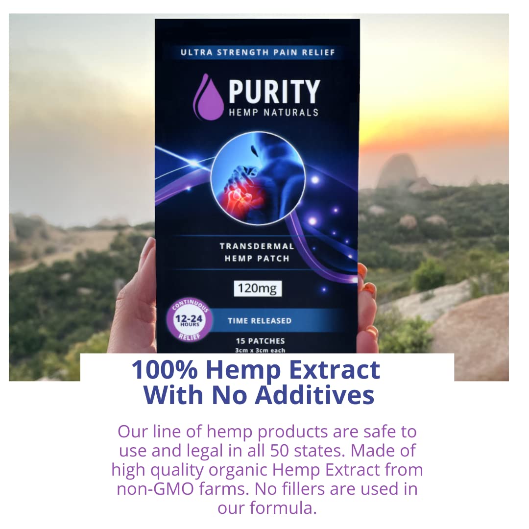 Purity Hemp Naturals body patch back view showing subtle, all-day usage.