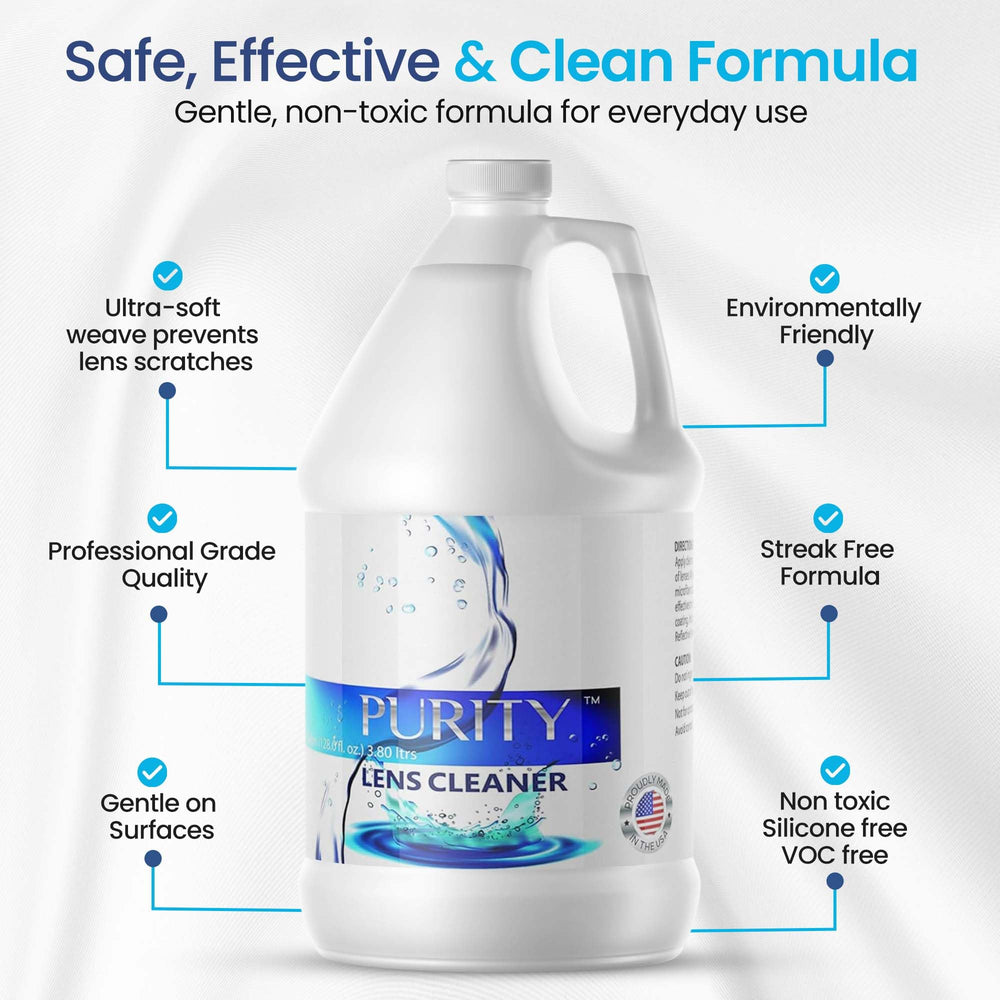 Purity Lens Cleaner, USA-made in Ronkonkoma, ideal for AR-coated lenses