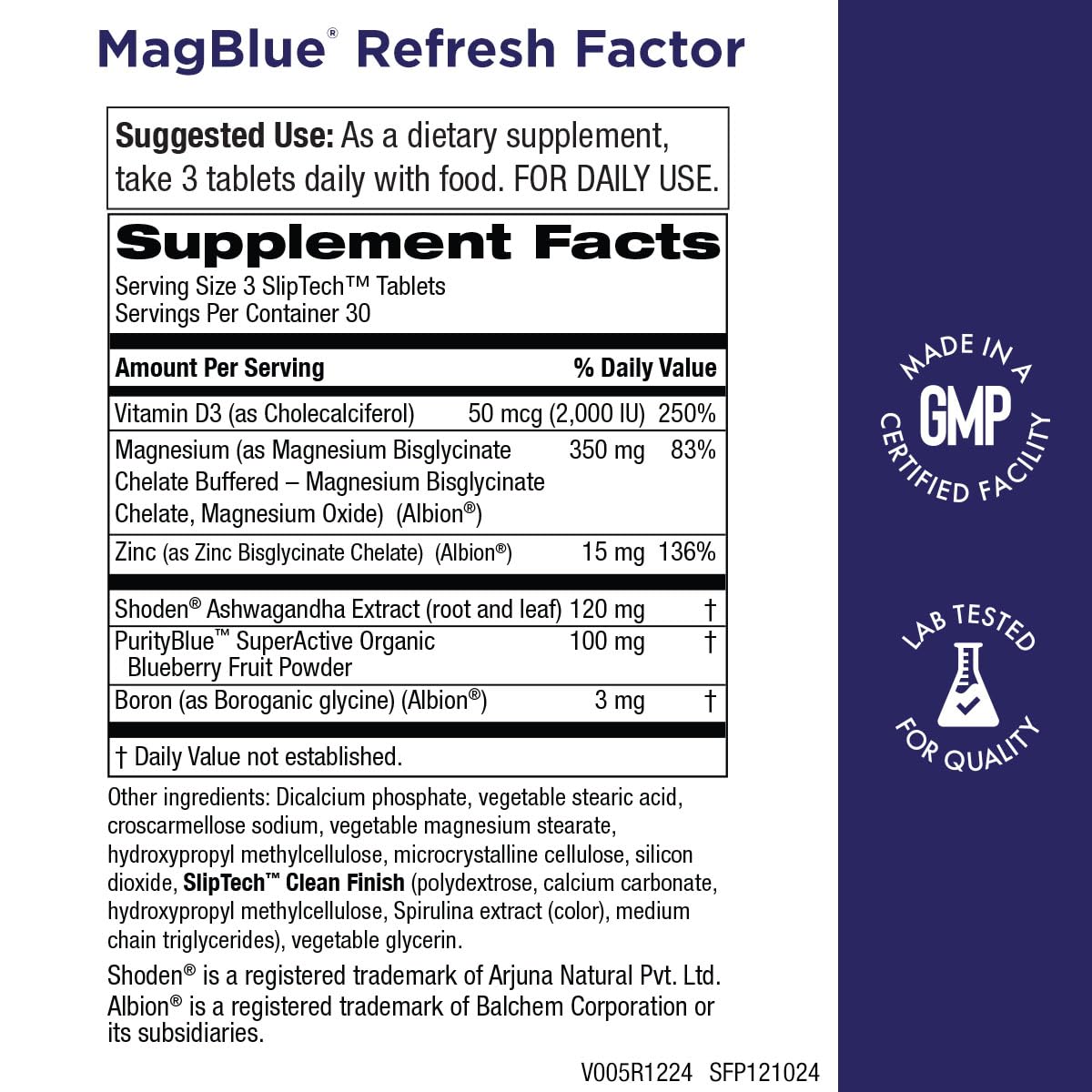 Purity MagBlue bottle front for quick daily use.