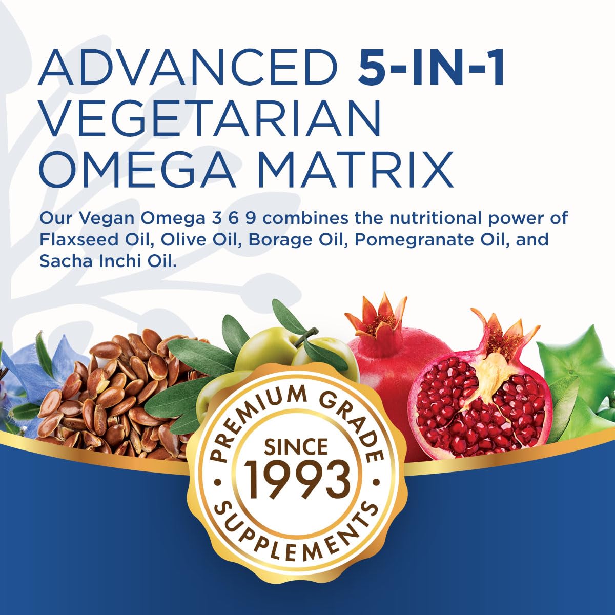 Purity Omega 3-6-9 borage oil icon, demonstrating botanically sourced nutrients